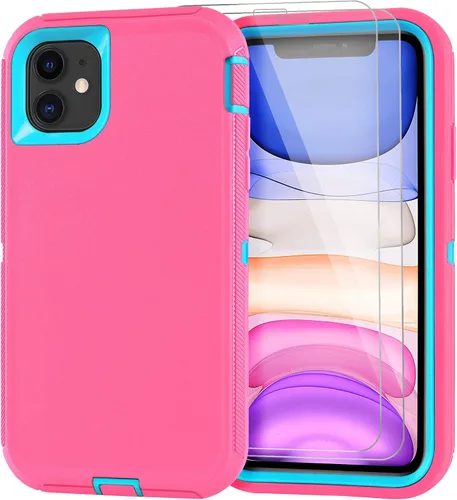 Vista 6 de Funda para iPhone 11 con Clip para Cinturón, Soporte y 2 Protectores de Pantalla, Protección Completa Resistente, Funda a Prueba de Golpes y Caídas