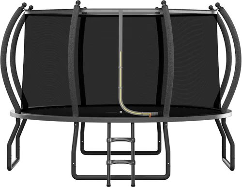 Vista 11 de YUMPIE 8FT 10FT 12FT 14FT 16FT Quick-Connect Outdoor Trampoline with Ladder Negro
