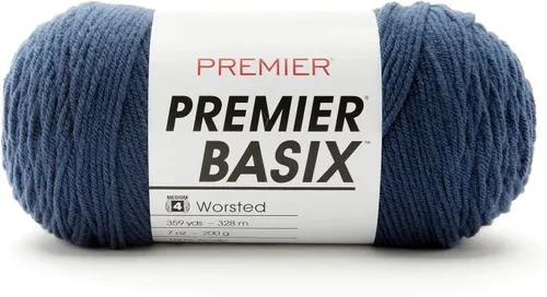 Vista 27 de Premier Yarns Basix, hilo de estambre sólido, hecho de acrílico, hilo ideal para ganchillo y tejido, color blanco, 359 yardas