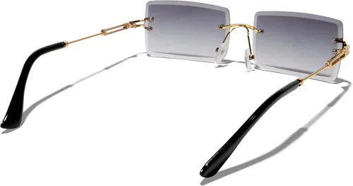 Vista 2 de ShadyVEU Retro Vintage Rectangular Y2K Fashion Oceanic Gradient UV400 Diamond Edge Mens Womens Sunglasses