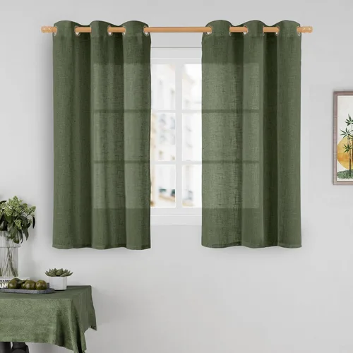 Vista 92 de LAMIT Cortinas de lino marrón caramelo para sala de estar, 84 pulgadas, de lino sintético, texturizado, filtrante de luz, paneles de privacidad