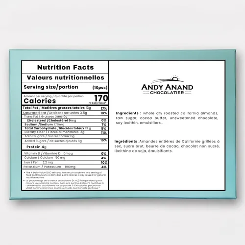 Vista 2 de Andy Anand's - Almendras veganas cubiertas de chocolate negro de 1 libras, y tarjeta de felicitación, para cumpleaños, día de San Valentín, regalos