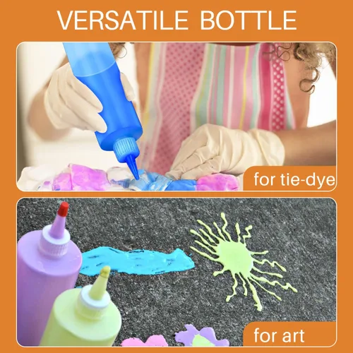 Vista 6 de Sopito Botellas exprimibles, botellas de plástico para condimentos de 16 onzas con etiquetas, embudos y cepillo para líquidos, salsas, aceite