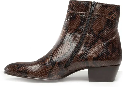 Vista 8 de EMMANUEL Botas de tacón cubano de cuero para hombre Cognac, Vison