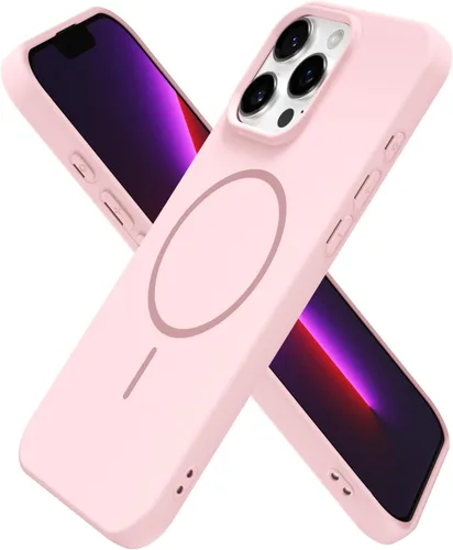 Vista 74 de Oakxco Funda de Silicona Mag Safe para iPhone 12 Pro Max, Funda Magnética Delgada y Fina Compatible con Carga Inalámbrica MagSafe, Bonita Funda