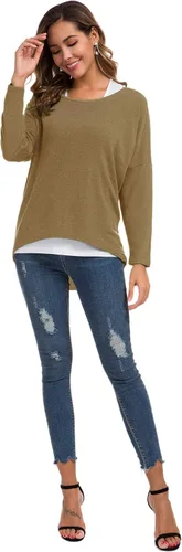 Vista 5 de UGET - Blusa informal para mujer, muy holgada, con mangas de murciélago