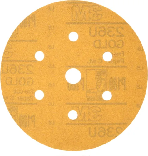 Vista 16 de 3M 182 Hookit - 236U Oro 6 pulgadas, P1C, disco de película antipolvo., 6, Dorado