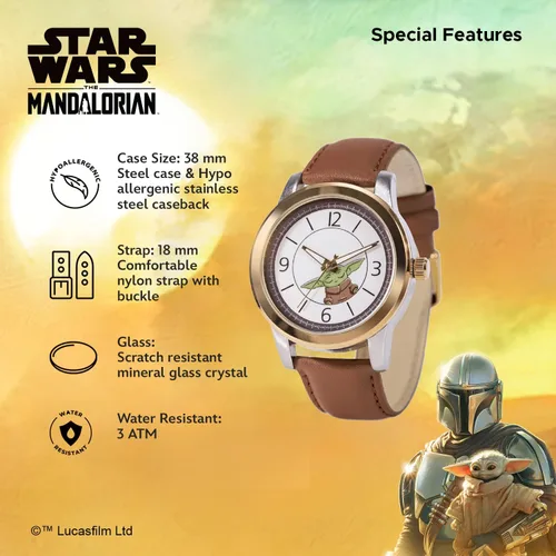 Vista 4 de Star Wars The Mandalorian Reloj de cuarzo analógico para adultos