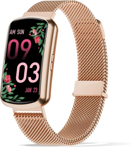 Vista 8 de Sunorshop Rastreador de fitness con frecuencia cardíaca 24/7, reloj inteligente con presión arterial y monitor de oxígeno en sangre, modo deportivo