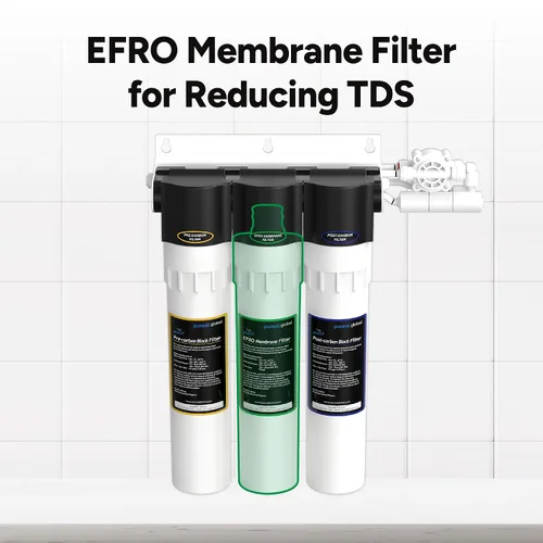 Vista 4 de Filtro de reemplazo de membrana Puri-3 EFRO para reducir TDS, proporcionando filtración de ósmosis inversa de flujo de permeado