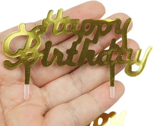 Vista 4 de Mini decoraciones de plástico dorado para cupcakes para decoración de mesa de postre de fiesta, 50 unidades Shxstore