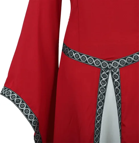 Vista 6 de Zhitunemi Vestido renacentista para mujer, disfraz medieval de Halloween, vestido gótico