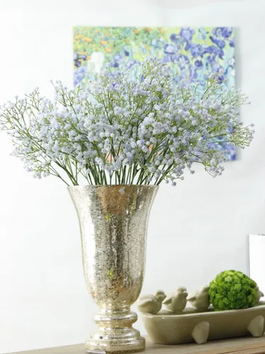 Vista 6 de Paquete de 9 flores artificiales de aliento de bebé, tallos flexibles de 21 pulgadas para ramos de boda, centros de mesa del hogar y decoración al