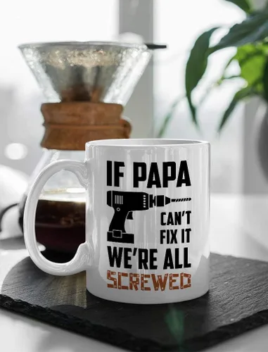 Vista 6 de Tstars Taza de cerámica para papá de parte de la hija, hijo, día del padre, tazas de café divertidas para papás, 15 onzas, color blanco