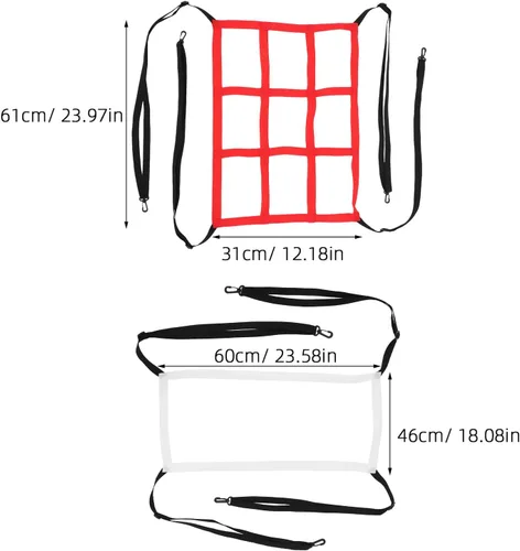Vista 2 de Baseball Softball Pitching and Batting Practice Net Set, Adjustable Target Hitting Net with 1 White and 9 Red Scoring Zones, Sturdy Training Cage