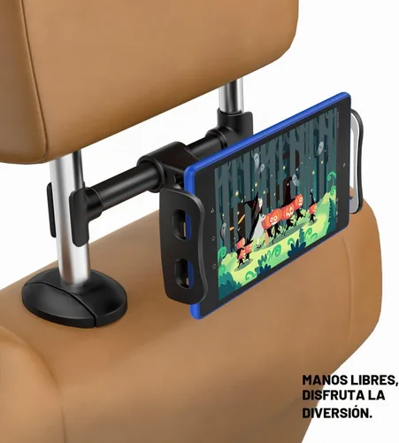 Vista 2 de MoKo Soporte para reposacabezas para teléfono/tableta, soporte ajustable para tableta para dispositivos de 4 a 12.9 pulgadas, compatible con iPhone