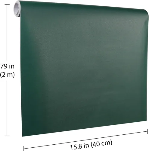 Vista 2 de Papel Tapiz Verde Oscuro Despegar y Pegar, 15.7 X 78.7 pulgadas Papel Tapiz Apto para Inquilinos, Papel de Pared Extraíble de Vinilo PVC, Pegatina