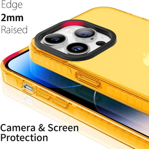 Vista 4 de ROYBENS Funda transparente para iPhone 15 Pro, funda para teléfono con protector de pantalla de vidrio + protector de lente de cámara, accesorios