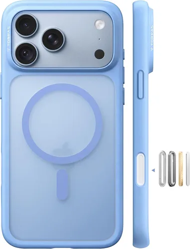 Vista 14 de TORRAS Funda magnética más fuerte y a prueba de golpes para iPhone 18 Pro Morado borgoña.