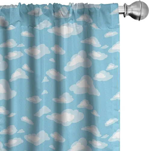 Vista 20 de Ambesonne Paquete de 2 cortinas otoñales para ventana, diseño otoñal con formas intrincadas en espiral y estampado de hojas voladoras, juego ligero