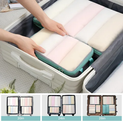 Vista 20 de BAGAIL 4 Set/6 Set Ultraligero Compresión Embalaje Cubos Organizador de Embalaje para Accesorios de Viaje Equipaje Maleta Mochila