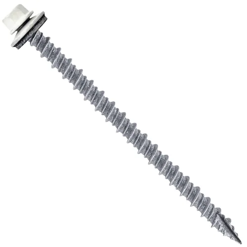 Vista 303 de Tornillos para techos de metal gris ABC 10 x 1 - Cabezal hexagonal - Arandela EPDM - Arandela de arranque automático/roscado - 1 bolsa - 250