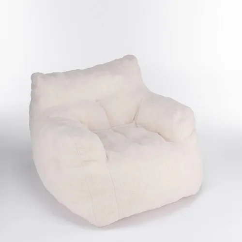 Vista 6 de Puf - Silla de sofá individual, mullida, moderna, de espuma suave copetuda, sofá perezoso, silla de ocio de espuma de alta resistencia para sala