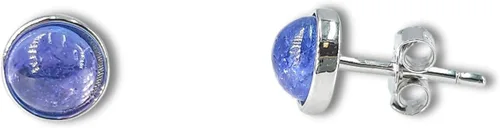 Vista 108 de Pendientes naturales de 0.236 in con chapado en oro blanco sobre plata de ley, bisel cabujón de piedras preciosas regalo de joyería para ella