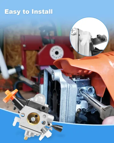 Vista 4 de Kit de carburador para Stihl FS131 FS131R HT131 HT133 KM131 KM131R FS311 Desbrozadora Trimmer Contiene Herramientas Filtro de aire, Reemplaza