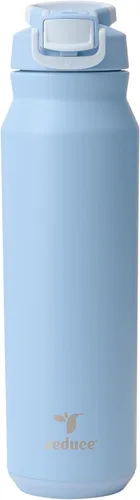 Vista 18 de REDUCE Hydrate Pro - Botella de agua aislada de acero inoxidable de 24 onzas, tapa abatible a prueba de fugas, apta para lavavajillas, sin BPA, Negro