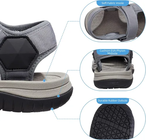 Vista 4 de GOLDEN CAMEL Sandalias de senderismo para hombre, impermeables, deportivas, puntera cerrada, sandalias de agua para exteriores, ligeras