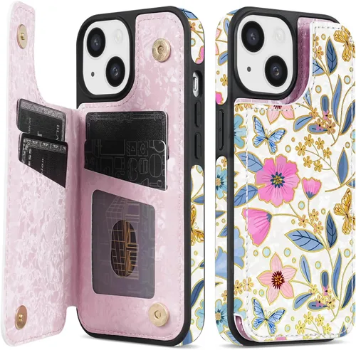 Vista 35 de NNH Funda tipo cartera compatible con iPhone Xs Max con bloqueo RFID, ranuras para tarjetas, folio de piel sintética, función atril, doble cierre