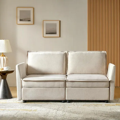 Vista 8 de HULALA HOME Sofá seccional modular, sofá grande en forma de U de 8 asientos con otomano de almacenamiento, sofá cómodo de chenilla con asiento