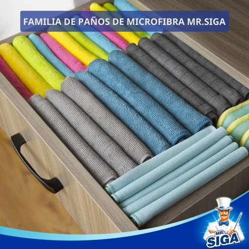 Vista 3 de MR.SIGA Paño de limpieza de microfibra, paquete de 12, tamaño: 12.6 x 12.6 pulgadas