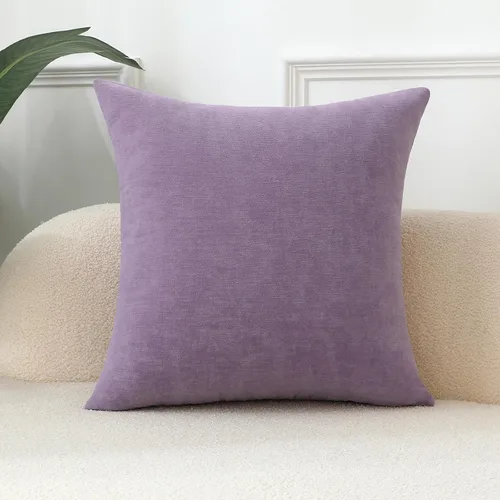 Vista 30 de Juego de 2 fundas de almohada decorativas de pana burdeos suaves y acogedoras, fundas de cojín cuadradas de chenilla para sofá, decoración de sala