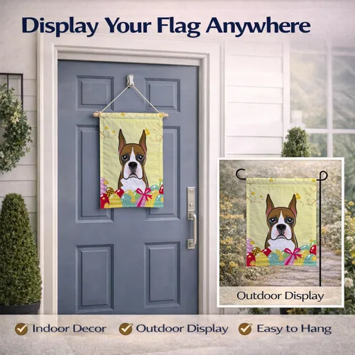 Vista 340 de Caroline's Treasures BB1923GF Bandera decorativa para jardín con diseño de Border Collie, para caza de huevos de Pascua, para jardín, jardín, patio