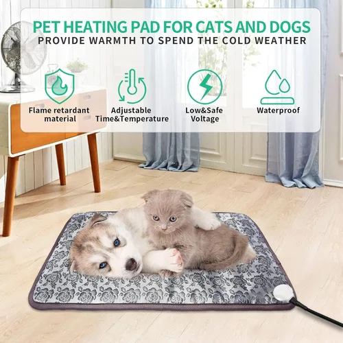 Vista 8 de Almohadilla térmica para gatos, (18 x 18 pulgadas), almohadilla térmica para mascotas para gatos, cachorros, manta térmica para perros