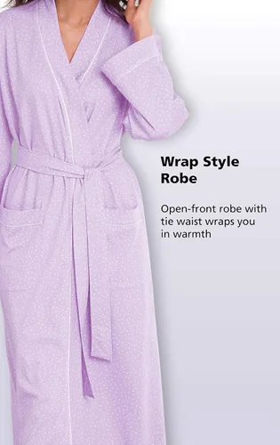 Vista 5 de PajamaGram Long Bathrobes For Women - Womens Cotton Robe, 100% Cotton