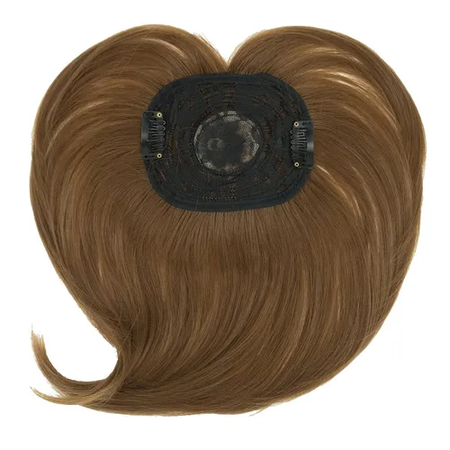 Vista 4 de IMISSU Extensión de pelo tipo tupé con clip, parte superior para pérdida de cabello suave, volumen unisex (negro claro)