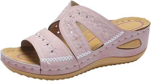 Vista 9 de Sandalias ortopédicas para mujer con soporte de arco para el verano, sandalias elegantes de verano con pies planos, cómodas pantuflas ortopédicas