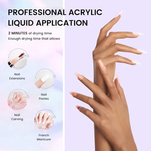 Vista 5 de Monómero líquido acrílico para sistema de uñas, 4.1 fl oz/4fl.oz para aplicación de polvo acrílico, monómero acrílico para uñas acrílicas