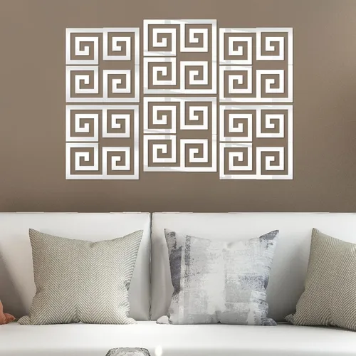 Vista 8 de 100 piezas de espejo acrílico extraíble, azulejos de espejo, calcomanías de pared de espejo para decoración del hogar, sala de estar, dormitorio