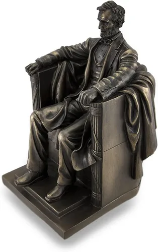 Vista 2 de Veronese Design Things2Die4 sentado Abraham Lincoln Estatua escultural histórica bronceada