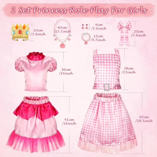 Vista 5 de Chillife Princess Dresses for Girls,Kids Dress Up Clothes Costume Set Princess Toys Gift Girl for Little Girls Ages 3-6yrs