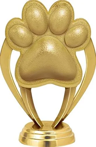 Vista 2 de Trofeos de huellas de patas, premio trofeo de huellas de estrellas rojas con grabado personalizado