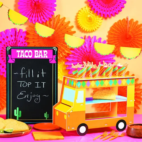 Vista 3 de Fun Express Soporte de golosinas para cupcakes para camiones de comida (incluye conos de golosinas) - Cinco de Mayo, Fiesta y VBS Suministros