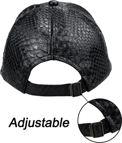 Vista 6 de INOGIH Gorra de béisbol de piel de serpiente unisex informal para papá, ajustable, para mujeres y hombres
