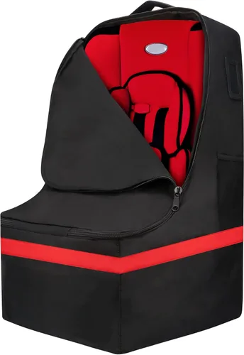 Vista 9 de Bolsa de viaje para asiento de automóvil, acolchada, cómoda, duradera, espaciosa, a cuadros, para asiento de automóvil, mochila 3 en 1, convertible
