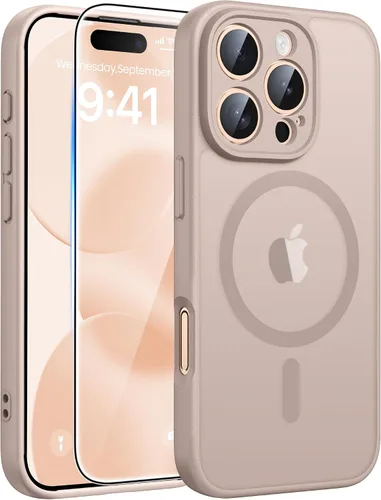 Vista 178 de FNTCASE - Funda para iPhone 16 Pro: magnética, mate, translúcida, de grado militar, protectora contra caídas, resistente, fina, duradera y a prueba
