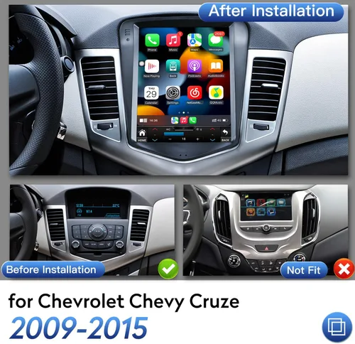Vista 2 de 8Core 4GRAM 64ROM 5G WiFi Radio de coche para Chevrolet Chevy Cruze 2009-2015 10.4 pulgadas Octa Core Tesla estilo estéreo IPS pantalla táctil